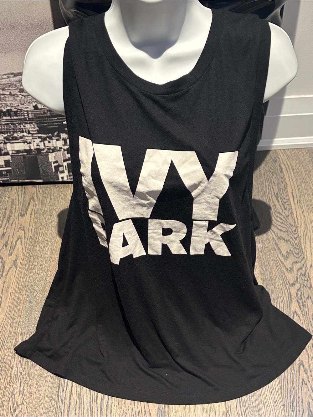 IVY PARK Black Sleeveless Graphic Tank with White 'IVY PARK' Logo